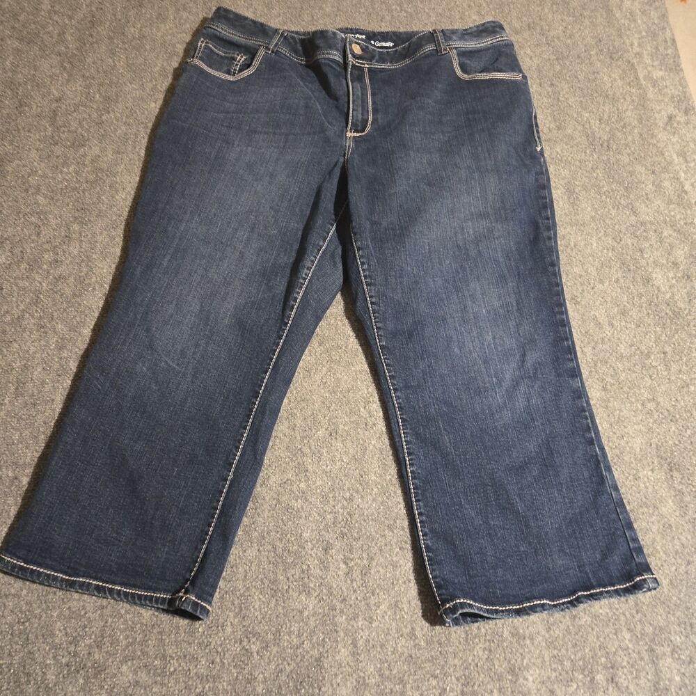 Lane Bryant Capri Denim Jeans Womens Size 22 Blue Stretch Genius Fit